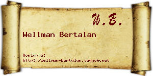 Wellman Bertalan névjegykártya